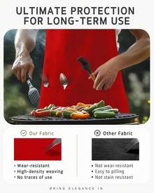 Chef Apron & Chef Hat - Red - View 6
