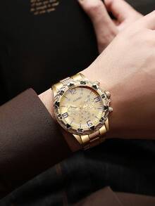 1pc Classic Minimalist Business Quartz Watch With Steel Strap, Stylish Design Suitable For Birthday Gift, Year-End Promotion - Multicolor - View 16