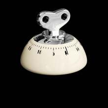 1个60分钟磁性厨房定时器，带响亮闹铃 - 无需电池，耐用塑料机械烹饪定时器，适用于烘焙、烤制和烧烤，易于读取的红色指针和透明玻璃盖，紧凑设计，适合家庭和专业厨房使用