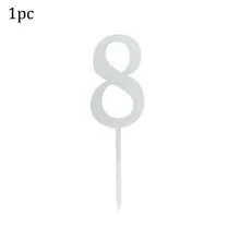 1个/10个金色银色简约0-9数字蛋糕装饰插牌，适用于婚礼、儿童生日派对、婴儿派对蛋糕装饰 - 彩色 - 查看 28