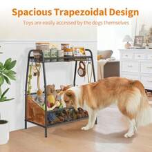 Full Metal Dog Toy Basket 23.6x11.2x7.9 Large Dogs Toy Bin With Storage Organizer Chew-Resistant Toy Box For Dog Stuff Accessories Pet Toy Storage Holder For Cat Dogs Essential Supplies In Living Room Bedroom Or Entryway - Black - View 6