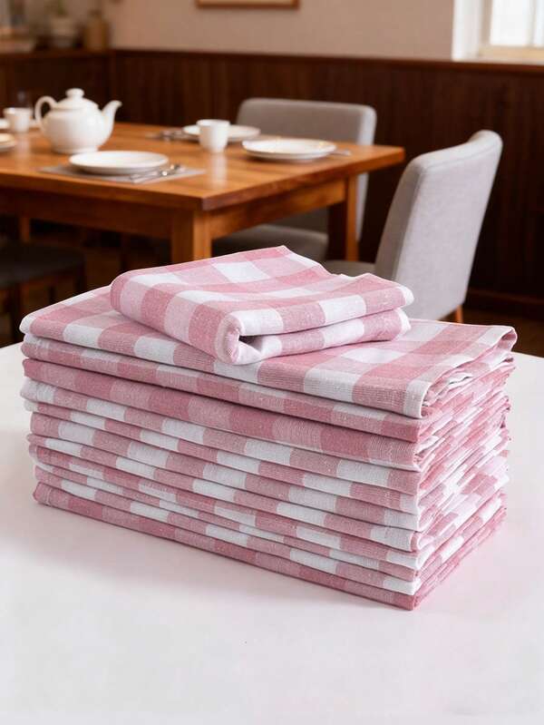 Conjunto de 2/6/12/240 guardanapos de poliéster xadrez retrô minimalistas modernos, resistentes a rugas, laváveis e reutilizáveis, ideais para casamentos, festas, hotéis, restaurantes, cozinhas, mesas de jantar e decoração de casa.