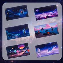 6pc Book Cover, Stretchable Bookcover, Hardcover Book And Textbook Colored Fabric Washable And Reusable Notebook Bookcover Office, 9x11''seraphic - 天使-9x11英寸 - 查看 5