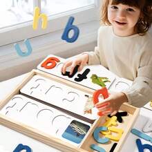 1PC Match Letter Spelling Game With Box Contains Multiple Double-Sided Cards