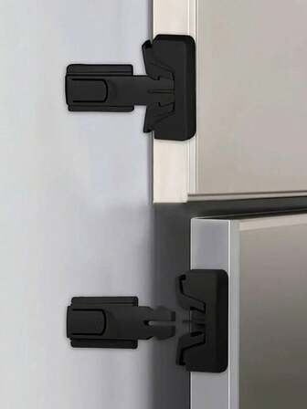 1pc/2pcs Refrigerator Safety Lock, Water Dispenser Anti-Open Lock Protector, Automatically Locks When Door Closes To Prevent Opening, Suitable For Cabinets, Drawers, Refrigerators, Ovens
