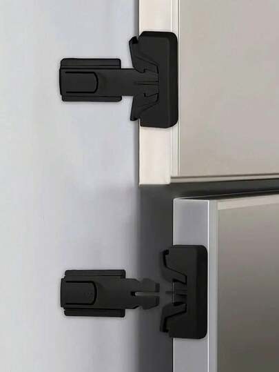 1个/2个装冰箱安全锁，饮水机防开启锁保护器，关门时自动锁定以防止打开，适用于橱柜、抽屉、冰箱、烤箱