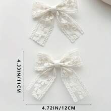 Elegant Sweet Lace Bow Hair Clips Women, Set Of 2, Fashion Simple Solid Color Bowtie Barrettes, Bowknot Lace Hair Accessories Girls 14+, Assorted Styles - Nhiều màu - Xem 2