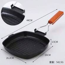 Breakfast, Rice, Slate Steak, Frying Pan, Striped Non-Stick Pan, Household Flat Pan, Multi-Function Gas Stove Gift Pot - Black - View 5
