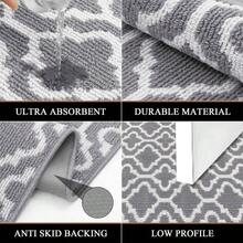 Runner Rug Hallway 50x150cm Hall Runners Non Slip Washable Hall Runner Absorbent Door Runner Mats Kitchen Carpet Runner Rugs Entryway Laundry - 50 X 150 cm + Grey - View 4