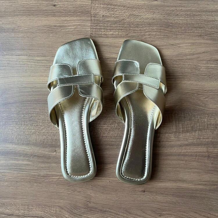 Women's Flat Sandals H Summer Fashion Everyday Special Size - 金金屬 - 查看 6