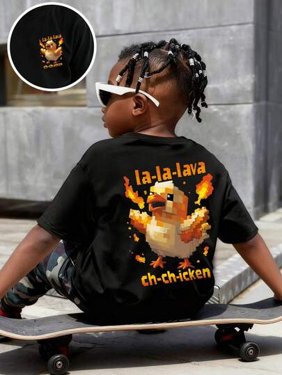 小男孩卡通印花短袖T恤