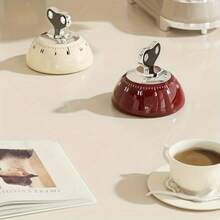 1个60分钟磁性厨房定时器，带响亮闹铃 - 无需电池，耐用塑料机械烹饪定时器，适用于烘焙、烤制和烧烤，易于读取的红色指针和透明玻璃盖，紧凑设计，适合家庭和专业厨房使用