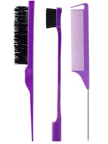 15 件粉色美发工具套装 - 包括缎面帽、喷雾瓶、宽齿梳、边缘刷、发夹、头皮按摩器、弹力发圈等 - 适合女性、女孩、卷发、辫子和日常造型的完整护发配件套装