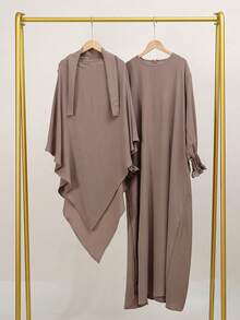 1pc Women Hooded Abaya Robe Dress, Casual Loose Breathable Prayer Gown, Suitable For Daily Wear Or As Gift Accessories Women - Hooded Robe - View 24