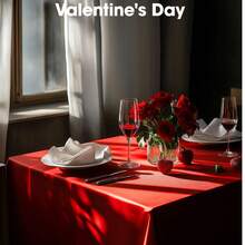 3/1 Pack/Disposable Plastic Tablecloth 54 Inches X 108 Inches, Premium PEVA Party Tablecloth Fits 6 To 8 Ft Tables, Suitable For Indoor Or Outdoor Party, Birthday, Wedding, Valentine's Day, Engagement, Anniversary, Buffet (Red) - Red - View 7