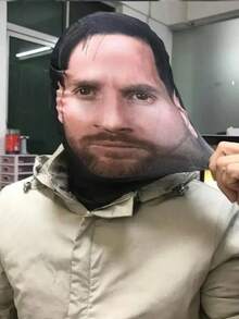 1件装酷炫圣诞恶作剧全脸3D防尘防紫外线拉法帽/化妆舞会/面部表演/搞笑/头饰，男女皆宜，适用于万圣节、化妆舞会、舞台表演、搞笑、恶作剧、骑行等场合。