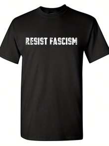 Resist Fasci Graphic Tee Sarcastic Humor Novelty T-Shirt,This Fun Printed Casual T-Shirt Is The Perfect Gift For Valentine's Day/Christmas - 款式21 - 查看 1