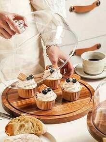 Wooden Round Tray With Grooves, Dinner Plate, Cheese Board, Suitable For Coffee Tables And Home Decoration, Appetizers, Cakes, Snacks, Coffee Tray, Acacia Tray, Country Style, Kitchen Tools, Friend Parties, Birthday Party Table Setting, Easy To Clean, Can Be Given As Housewarming, Thanksgiving, New Year Gifts