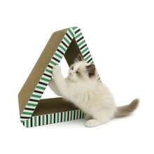 Cattitude Cat Scratch Board Triangle Beige 16cm Height Cat Scratcher Cardboard Scratching Cat Scratching Pad - As Pic - View 1