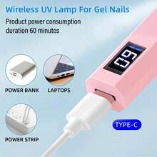 Portable Nail Dryer, USB Mini Nail Dryer Lamp, 180mAh Battery UV LED Nail Lamp, Suitable For Curing All Nail Gels, Applicable For Home Nail Salon - 彩色 - 查看 5
