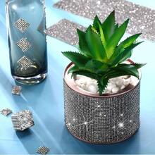 12000 piezas Bling Bling Sticker Car Decor Sticker autoadhesivo Glitter Gem Pegatinas para coche y decoracin de regalo 9.4x. 9 pulgadas Color negro AB - inicial - Ver 3