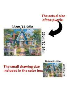 1厘米微型拼图，38厘米 x 26厘米，1000片，七色微型拼图，主题涵盖春、夏、秋、冬。精美设计，展现盛开的樱花、夏日海滩、色彩斑斓的秋叶和白雪皑皑的冬日景色。 - 彩色 - 查看 4