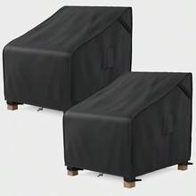 Patio Furniture Covers Waterproof, Outdoor Chair Covers Rocking Chair, Fits To 32Wx 37Dx 36H Inches, Ventilated Vents And Convenient Handles Included, Black, 2 Pack