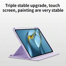 1pc 720° Rotatable 2-In-1 Detachable Magnetic Transparent Tablet Protective Case, Supports Multi-Angle Rotation, Stable Base, Suitable For IPad - Purple - View 5