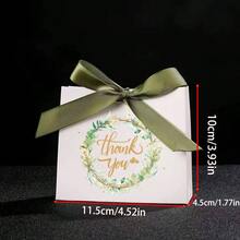 12pcs Elegant Green Bowknot White Gift Bags - 4.5x3.9x1.8 Inch Paper Gift Boxes, Suitable For Weddings, Valentine's Day And Birthdays - Perfect Guest Gifts And Reception Decorations, Applicable For Party Favors - White - View 4
