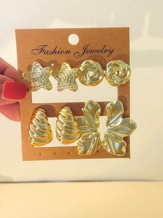 Juego de 8 piezas de aretes florales surtidos y elegantes, adecuados para uso diario casual