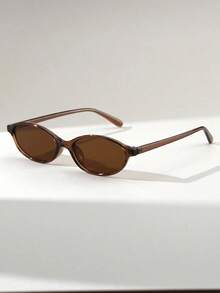 1pc Women's Cat Eye Narrow Vintage Versatile Street Style Fashion Glasses, Suitable For Parties And Events Boho Vacay Vacay Vibes Preppy Style For Back To School  Plain    Boho    PC    None - 黑色 - 查看 2