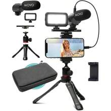 Movo IVlogger Vlogging Kit For IPhone Lightning Compatible  Starter Kit For Content Creators Accessories: Phone Tripod Phone Mount LED Light And Shotgun Microphone - 閃電 - 查看 2