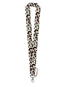 1pc Leopard Print Lanyard, Student Wristband, ID Card Holder Lanyard