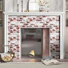 A Roll Of Wallpaper, Self-Adhesive Wallpaper With Red Bricks Of Palace Walls, Easy To Install And Remove, Durable, Suitable For Bedroom And Living Room Feature Walls, As Well As Renovation Of Cabinets And Table Cabinets, With Modern Aesthetics.