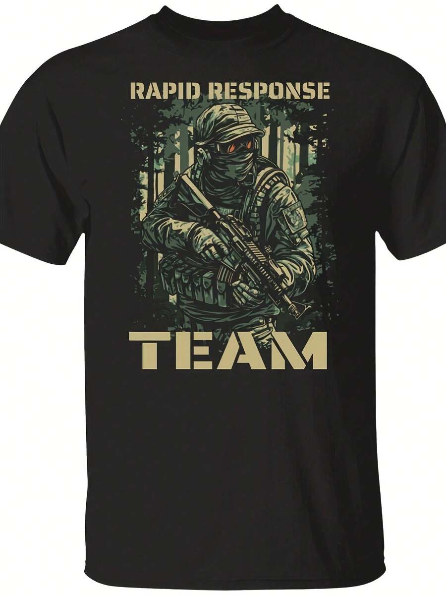 Rapid Response Team Shirt, Soldiers Shirt, Shirt, Tee, Gift For Soldiers Wife, Gift For Mom,This Fun Printed Casual T-Shirt Is The Perfect Gift For Valentine's Day/Christmas - 款式19 - 查看 1