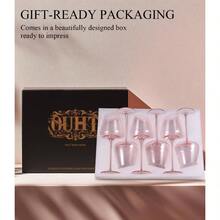 Pink Slanted Wine Glasses Set Of 6, 18 Oz Large Stemware Red Or White Wine, Elegant Drinking Glassware Parties, Weddings, And Home Bar Birthday Women - 腮紅粉色 - 6 件裝 - 查看 7