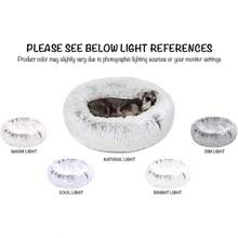 Donut Dog Bed Faux Fur Fluffy Calming Sofa For Large Dogs Soft Plush Anti Anxiety Pet Couch For Dogs Machine Washable Coco Pet Bed With NonSlip Bottom 36x36x8 Ivory Ideal For Home Relaxation And Comfortable Resting Spot For Large Breeds Enhances Pet Wellbeing With Cozy Design And Easy Care Features - Donut - View 5