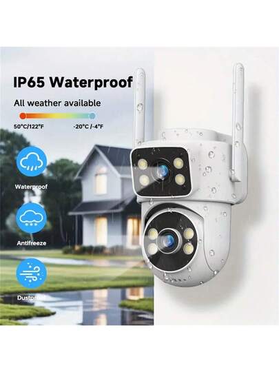 1440P HD Dual Lens Slimme Home Surveillance Camera, 355° Rotating Wireless Security Indoor Outdoor Supports 2.4G/5G WiFi, AI Human Tracking, Night Vision Two Way Audio, Multi Sharing, Real Time Alerts, USB Power Supply, Security. view 3