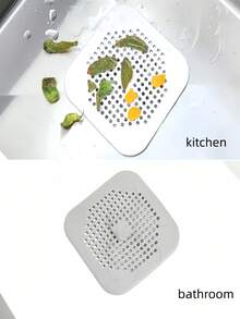 1 pièce Capteur de cheveux, Grille d'écoulement de douche carrée, Bouchon de cheveux en silicone avec ventouse, Filtre d'évier, Bouchon de vidange de baignoire/douche, Bouchon anti-odeur en silicone pour cuisine, Accessoires de salle de bain, Service de nettoyage commercial/Boutique - Multicolore - Voir 2