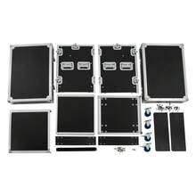 CNCEST 12U PA DJ Rack With DJ Table Top, DJ Work Table, Casters, Pro Tour Grade, Audio Rack/Road Case Vertical Rack Recording Studio Cabinet Racks For DVD Players, DJ Signal, 25.3*21.5*27.4in - Black - View 9