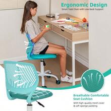 Desk Chair Set Of 2 Height Adjustable Small Study Computer Task Chair For Student Teens With Wheels Green - Green - View 3
