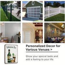 Vintage Irish Shamrock Whiskey Metal Wall Sign - Rustic "Sláinte" Bar Decor For Man Cave, Bedroom & Home - 2D Iron Art With Green Bottle & Glasses Design, Bedroom Decoration, Vintage Home Decor - 彩色 - 查看 7