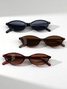 1pc Women's Cat Eye Narrow Vintage Versatile Street Style Fashion Glasses, Suitable For Parties And Events Boho Vacay Vacay Vibes Preppy Style For Back To School  Plain    Boho    PC    None - 黑色 - 查看 1