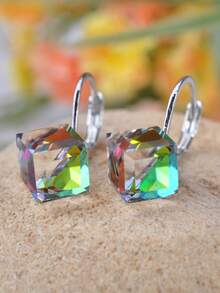 1 pieza Pendientes de diamantes de imitación geométricos Joyas de cobre - Multicolor - Ver 4
