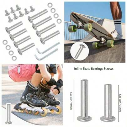 8PCS Skate Wheels Screws, 6mm OD Roller Skate Bearings Screws 30mm 35mm Skate Wheel Socket Screw, Skate Hardware Skate Wheel Axles Socket Screws