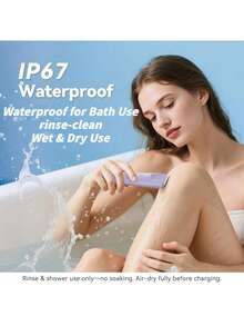 二合一防水电动剃须刀，400mAh USB充电，双刀头设计，可无痛修剪比基尼线、面部、腋下和腿毛，IPX7级防水，陶瓷刀头，男女通用便携式多功能剃须刀，是开学季、万圣节和圣诞节的理想礼物。 - 彩色 - 查看 6