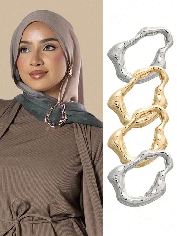 2/4PCS New Fashionable Metal Scarf Buckle, Used For Fixing Decorative Scarves