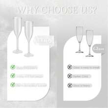 Amber Plastic Champagne Flutes Set Of 48, Plastic Champagne Glasses For Wedding,Reusable Acrylic Goblets For Parties Christmas Bar Anniversary Event Drinks - Sáng bóng và trong suốt - Xem 4