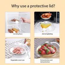 1个装多色微波炉适用、防油防溅盖，专为加热菜肴设计，耐热、防尘，保鲜盖，食品容器盖 - 彩色 - 查看 7