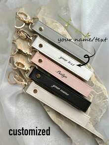 定制PU皮革钥匙扣，带环，优雅手工包包挂饰，汽车挂钩，独特时尚配饰，可定制姓名，送给她的最佳礼物，圣诞礼物，情人节礼物，母亲节礼物，教师节礼物，感恩节礼物，学习用品，返校礼物，大学礼物，同事礼物，旅行收纳包，2000年代风格 - 彩色 - 查看 11